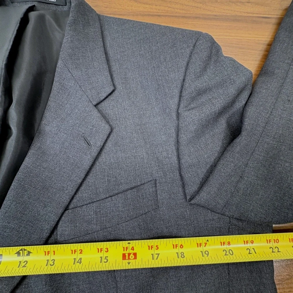 Alexandre of England Blazer 80s Vintage‎ 42R Gray Wool Made in England Jacket